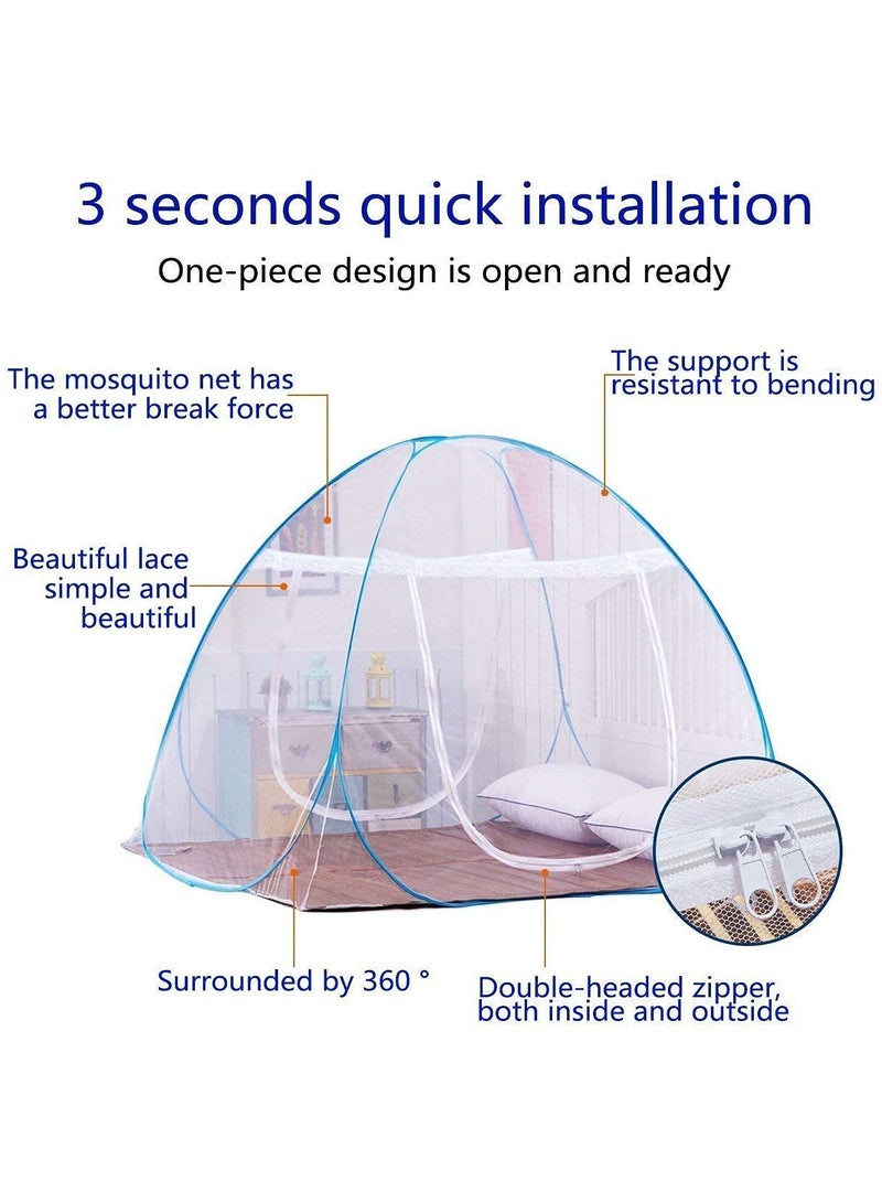 Mosquito Net Tent for Beds Anti Mosquito Bites Folding Design with Net Bottom, Portable & Lightweight for Baby Adults Travel Camping180 x 200x 150cm - Image 2