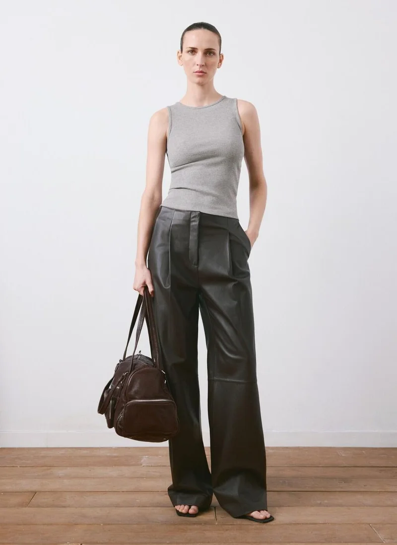 MANGO  Ribbed cotton-blend top for Women | Best Price UAE