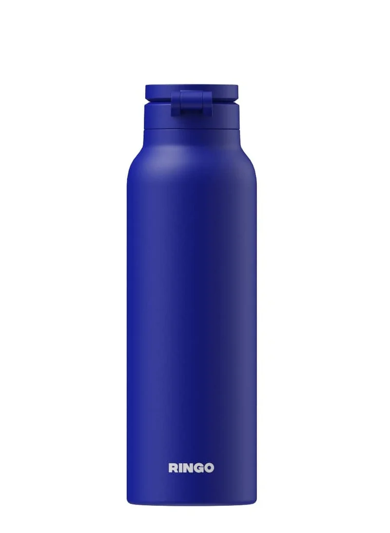 Ringo Pro Water Bottle with Sip Straw Lid | Stainless Steel Hydration Bottle w/ Integrated Magnetic Phone Mount, 12Hrs Hot/24Hrs Cold, BPA-Free, Works w/ Phones &amp; Tablets - Blue 24Oz / 710ml
