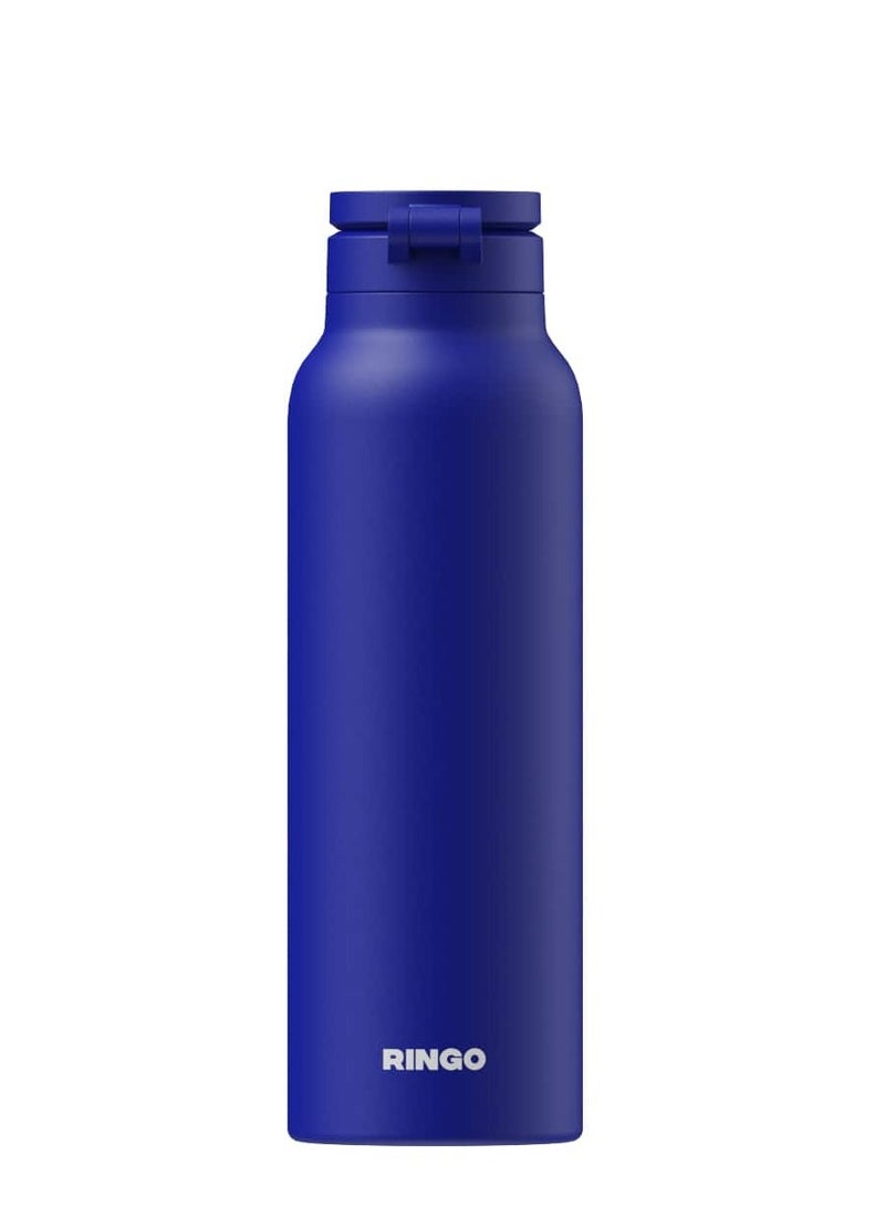 Ringo Pro Water Bottle with Sip Straw Lid | Stainless Steel Hydration Bottle w/ Integrated Magnetic Phone Mount, 12Hrs Hot/24Hrs Cold, BPA-Free, Works w/ Phones & Tablets - Blue 24Oz / 710ml - Image 3