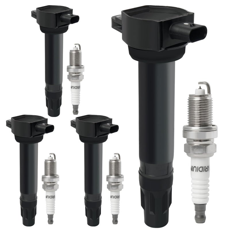 BELKEBIR Set of 4 Ignition Coil Packs & Iridium Spark Plugs Compatible with 2007-2017 Jeep Compass Patriot 2.0L 2.4L, Chrysler 200 Sebring 2.4L, Dodge Avenger Journey Caliber 1.8L 2.0L 2.4L Replace UF557 C1587 - Image 1