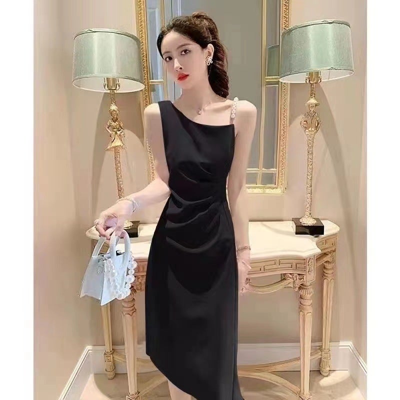 2024 Summer Pink Slip Dress Feminine Slim-fit Midi Pink - Image 2