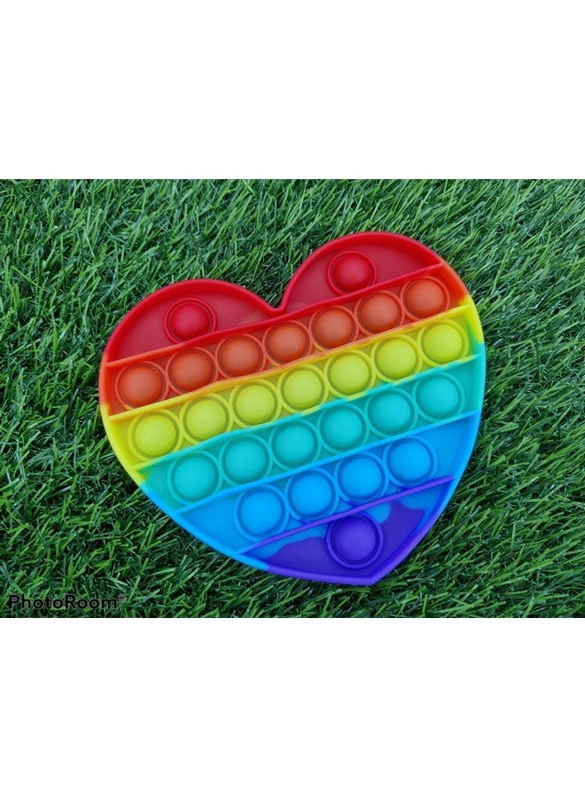 FunBlast FunBlast Heart Pop It Fidget Toy, Autism Special Needs Silicone Stress Reliever, Squeeze Sensory Toy  - Image 1