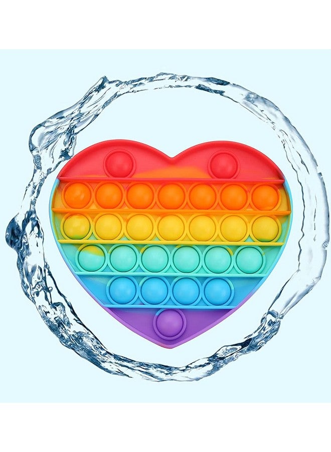FunBlast FunBlast Heart Pop It Fidget Toy, Autism Special Needs Silicone Stress Reliever, Squeeze Sensory Toy  - Image 2