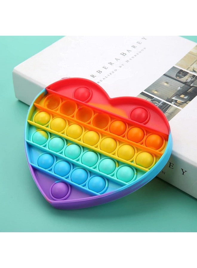 FunBlast FunBlast Heart Pop It Fidget Toy, Autism Special Needs Silicone Stress Reliever, Squeeze Sensory Toy  - Image 3