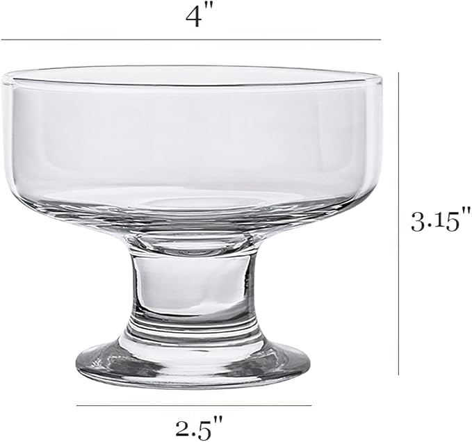 Red-Rubby Glass Floral Bowls - 285ml, Set of 6, Transparent - Image 4