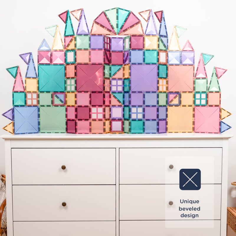 CONNETIX Magnetic Tiles Pastel Creative Pack, 120 Pieces - Image 3