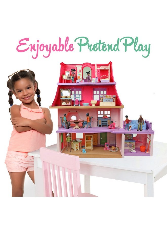 Beverly Hills Doll Collection Sweet Li'l Family African American Dollhouse People Set of 9 Action Figure Set - Grandpa, Grandma, Mom, Dad, Sister, Brother, Toddler, Twin Boy & Girl - Image 4