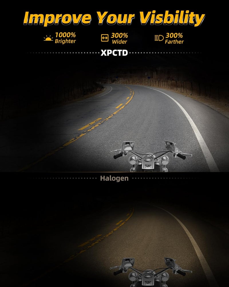 XPCTD مصباح LED بحجم 7 بوصة مع حامل تركيب لجولات ستريت جلايد رود كينغ ألترا كلاسيك إلكترا جلايد فات بوي تري CVO هيريتاج سوفتيل سليم - أسود - Image 3