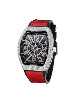 Generic Pintime/product Time Men's Watch Barrel Watch Simple Watch Belt Yacht Diamond Retro Quartz Watch 