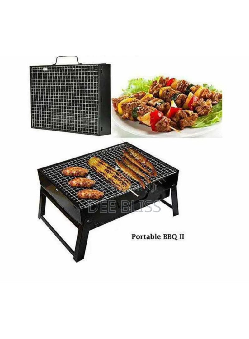 Charcoal Grill, BBQ Grill Folding Portable smoker Grill, Barbecue Grill Mini Barbecue Grill desk Tabletop Outdoor Grill for Camping Picnics Garden Beach Party - Image 1