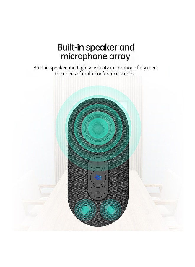 Generic - Portable USB Conference Microphone Speakerphone Built-in Hi-Fi Speaker 360° Omnidirectional Mic with Mute Function Volume Adjustment DSP Noise Reduction Plug & Play - Image 1