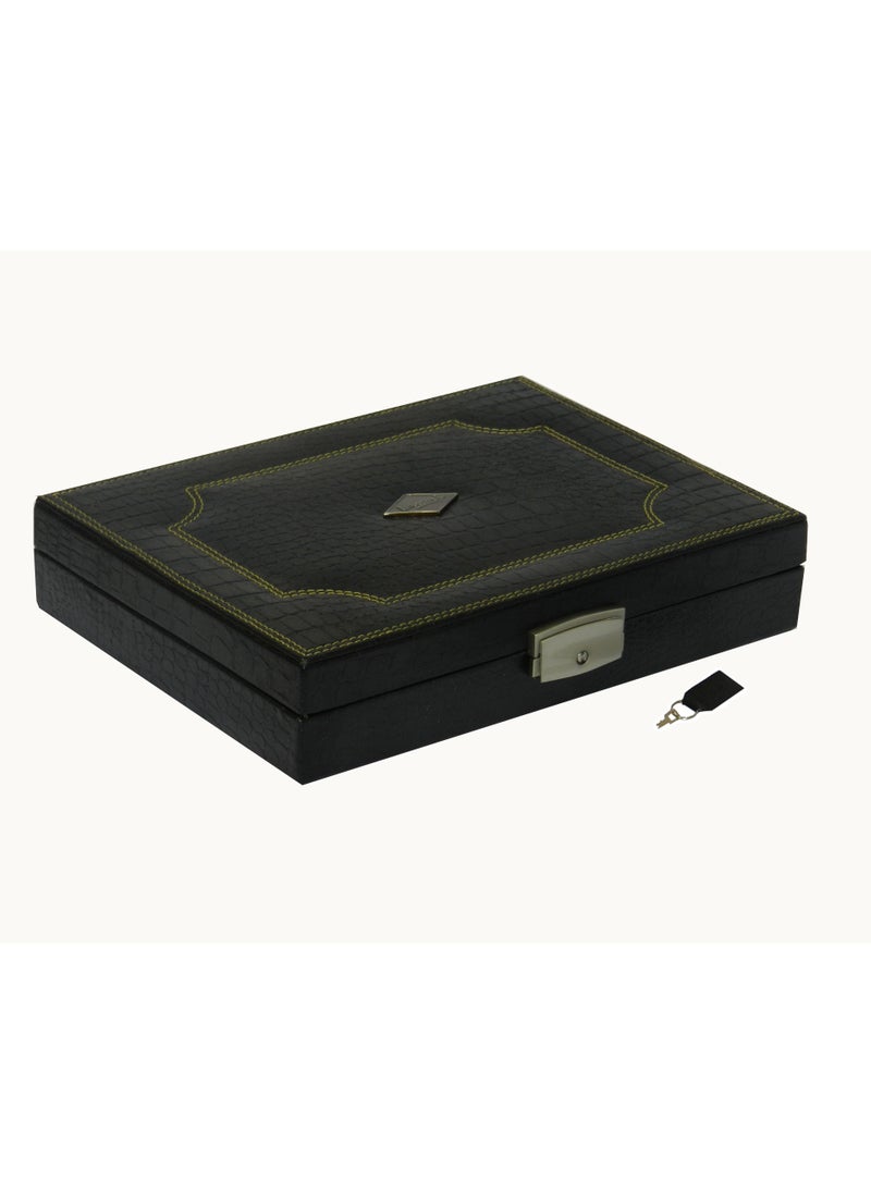 LAVERI LEATHER - Laveri Genuine Leather Earring Box And Ring Organizer Storage Stud Tray Showcase Storage Case - Image 1
