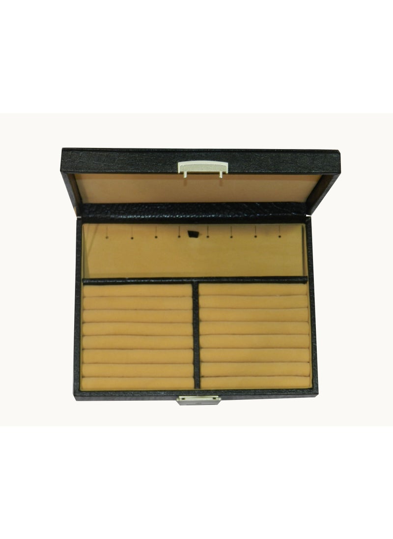 LAVERI LEATHER - Laveri Genuine Leather Earring Box And Ring Organizer Storage Stud Tray Showcase Storage Case - Image 1