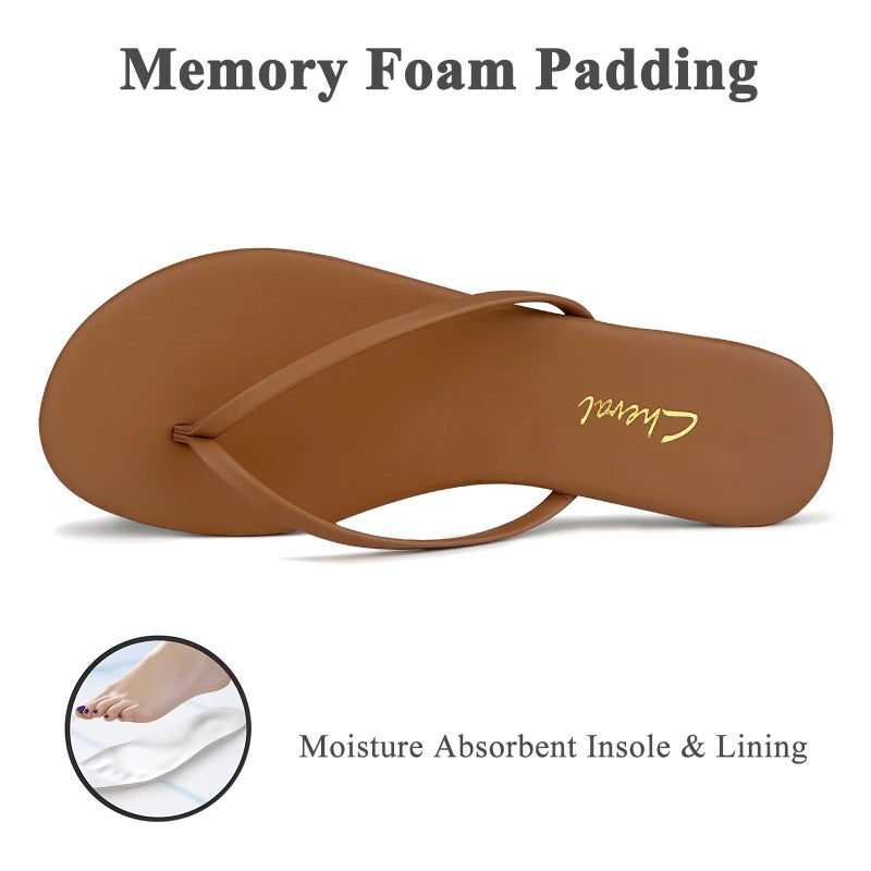 Cheval Flat Leather Flip Flops for Women, Comfortable Dressy Thong Sandals 2026 Summer and Spring Vacation Essentials, Chanclas Para Mujer - Image 3