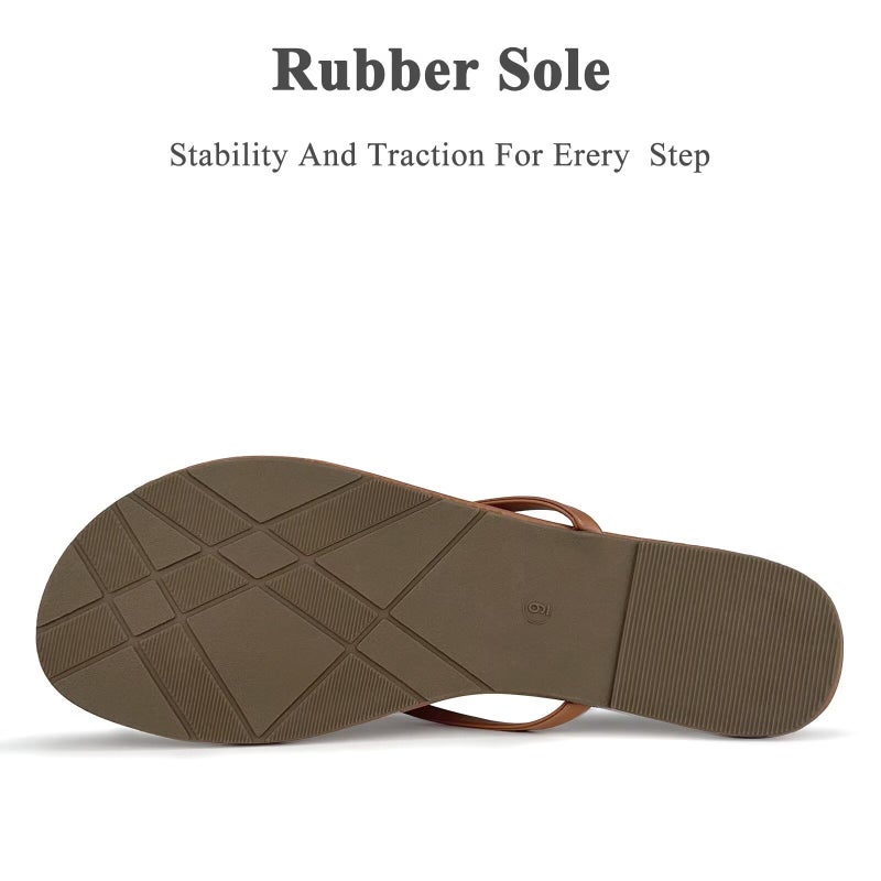 Cheval Flat Leather Flip Flops for Women, Comfortable Dressy Thong Sandals 2026 Summer and Spring Vacation Essentials, Chanclas Para Mujer - Image 5