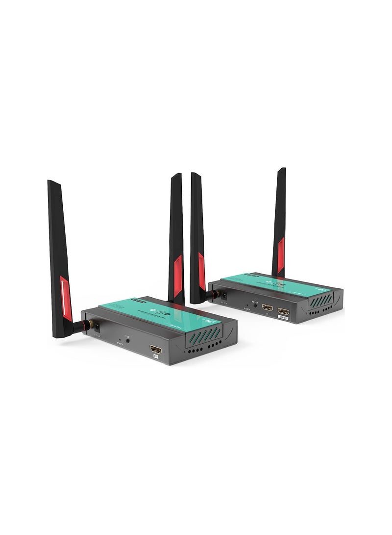 Wireless HDMI Transmitter and Receiver Extender Kit, 1x4-200m (656Ft) 5.8GHz, 1080P@60Hz, with IR Control and HDMI Loop-Out for TV, DSLR, Projector, DVR, Laptop, PS5, and Switch.  - Image 1