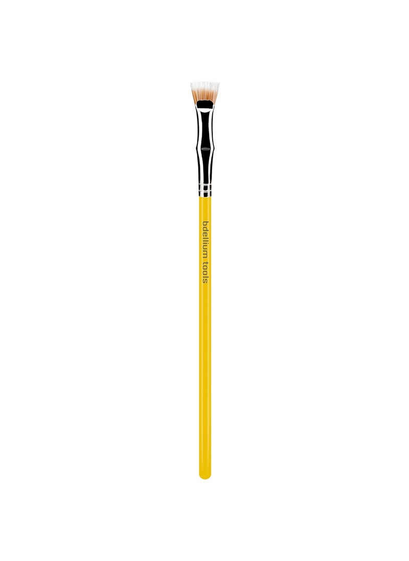 Bdellium Tools Bdellium Tools Professional Makeup Brush - Studio Series 729 Duo Fiber Bent Mascara Fan - With Soft Synthetic Fibers, For Applying Mascara (Yellow, 1pc) 