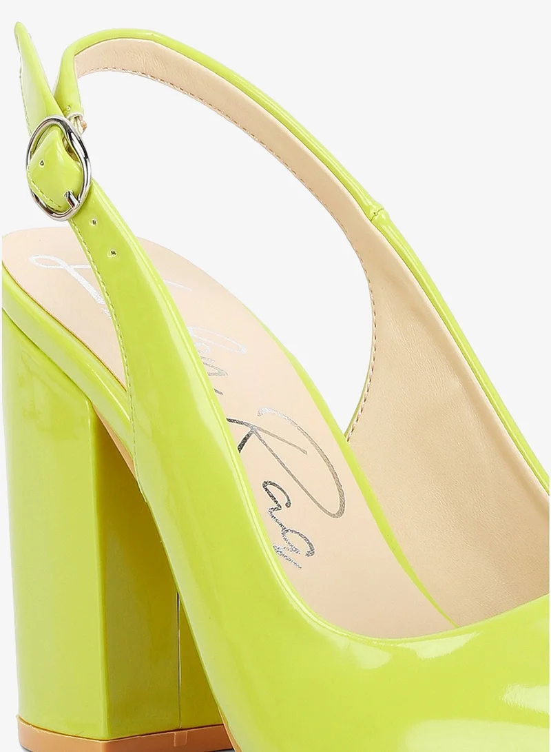 London Rag SH4404_LIME London Rag Women's Slingback High Block Sandals in Lime Green for Women | Best Price UAE
