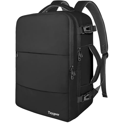 Taygeer Travel Laptop Backpack for Men Women Airplane Approved Travel Backpack Suitcase with Water Bottle Pocket Lightweight College 35l Luggage Bag 156inch Laptop Mochila Gifts for BusinessBlack - Image 1