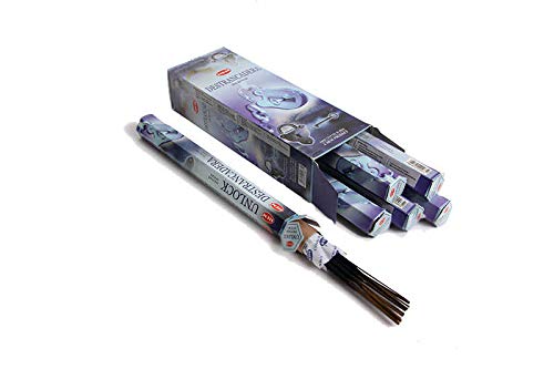 HEM Unlock  Box of Six 20 Stick Hex Tubes  HEM Incense Hand Rolled In India 
