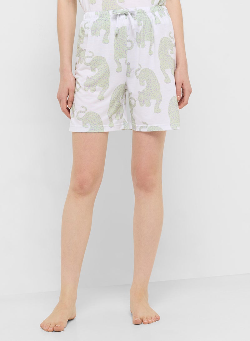 Ginger Cotton Leopard Print T-Shirt & Short Pj Set  - Image 4