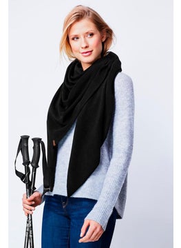 Women Fleece Scarf 220 L x 110 W cm, Black