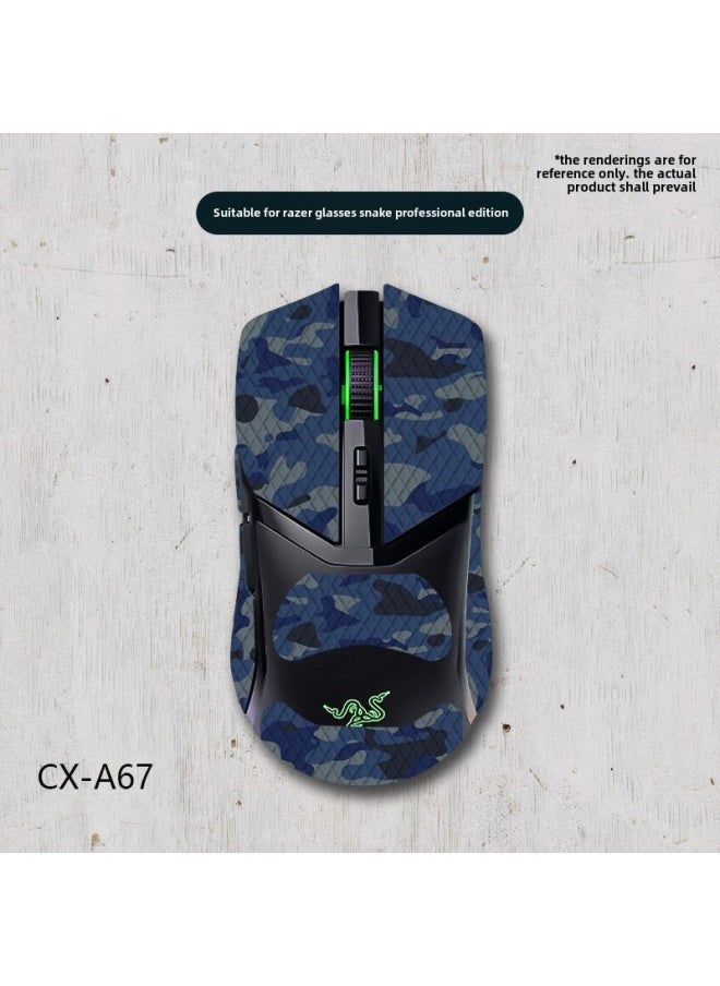 Suitable For Thundersnake Cobra Mouse Anti-Slip Sticker Professional Edition Full Bag With Back Sticker Sweat Absorbing Anti-Slip Lizard Skin For Wholesale-Color:RAzer CobrA-CX-A67/white DiAmond-All Inclusive  - Image 1