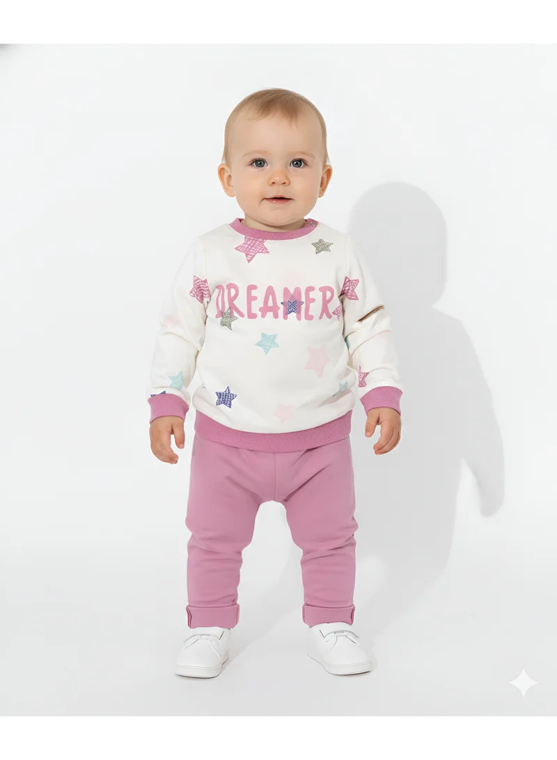 بامبيميسي طقم بيجامة سويتر بامبي ميتشي ستار دريمر - وردي