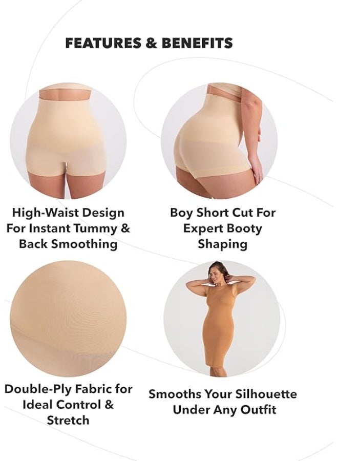 SHAPERMINT Tummy Control Shapewear - Body Shaper Tummy Control Boyshort, Body Shaper for Women, Plus Size Shapewear Nude - Image 5