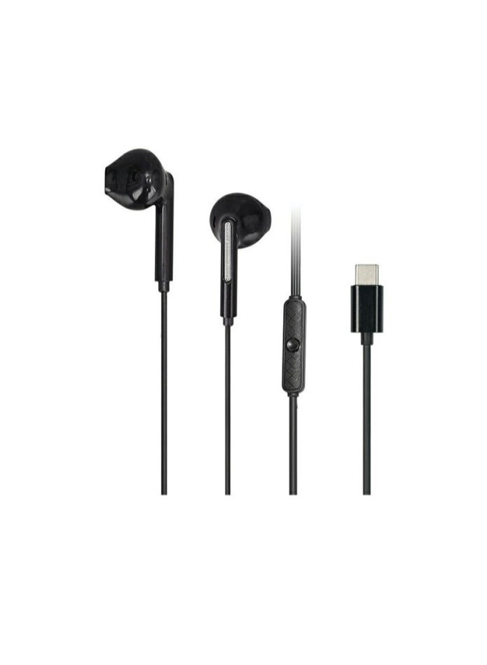 AWEI PC-7T USB-C wired earphones, 1.2 meters long, works on all Type-C devices such as S24 Ultra - Black - Image 1