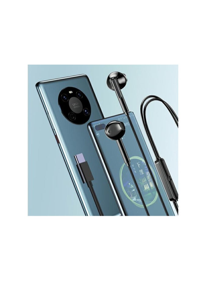 AWEI PC-7T USB-C wired earphones, 1.2 meters long, works on all Type-C devices such as S24 Ultra - Black - Image 3