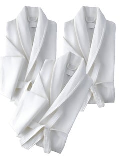3 Pieces Lightweight Summer Fresh Cotton Unisex Spa  Bathrobe Standard Size