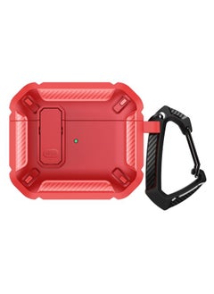 Case Cover Shield Shockproof Earphone Protective Case with Hook For AirPods 3 Red
