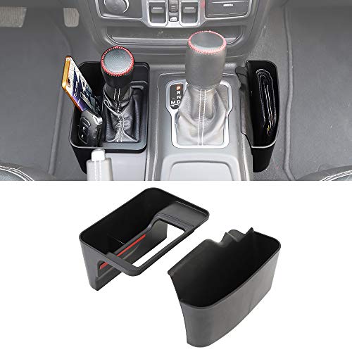Savadicar صندوق تخزين جانبي لجهاز نقل الحركة Savadicar JL GearTray لسيارة جيب رانجلر JL JLU و جيب غلادياتور JT 2018-2022، ملحقات داخلية، أسود - Image 1
