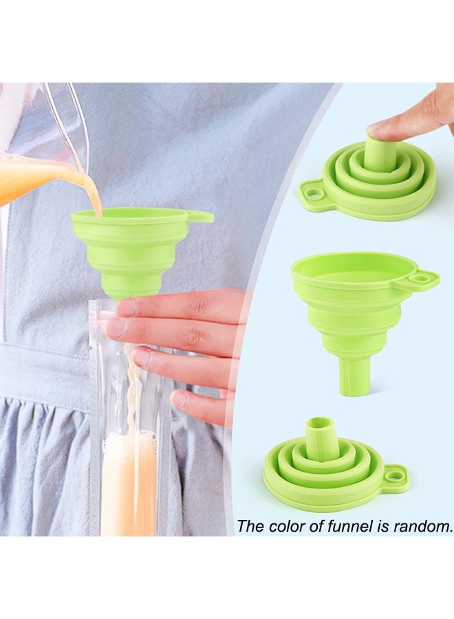 100 قطعة من أكياس قوالب الثلج للاستخدام مرة واحدة، أكياس مصاصات الثلج محلية الصنع مع قمع (اللون عشوائي)، أنابيب تجميد الوجبات الخفيفة للوجبات الخفيفة الصحية والعصائر والمشروبات المخفوقة - Image 3