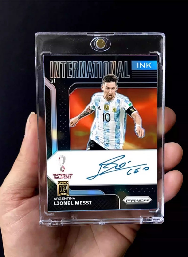 بانيني بطاقة كرة قدم بتوقيع ليونيل ميسي، بطاقة تداول موقعة فردية، إصدار ريفراكتور للمجمعين، تذكارات وبطاقات رياضية لعشاق كرة القدم وهواة الجمع - Image 2