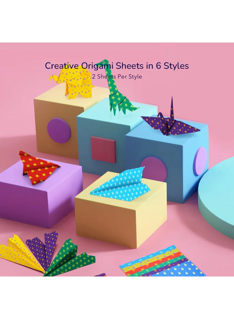 MiDeer Origami Paper Planes Kit for Kids | 36-Piece Paper Folding Set with Instructions, Stickers & Colorful Sheets | Easy-to-Fold Origami Airplanes for Children Ages 5+ - Image 5
