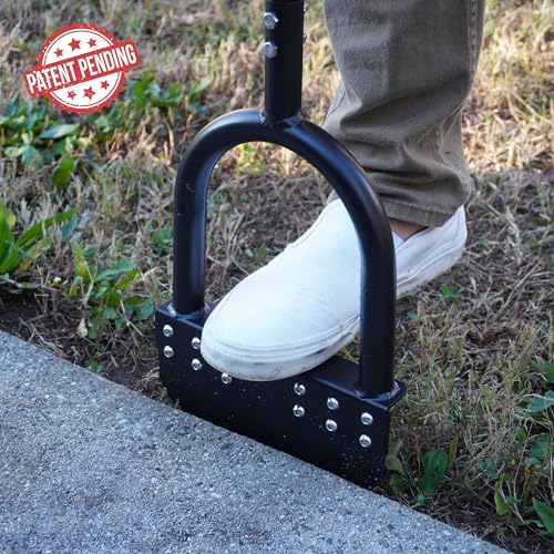 CKLT Edger Lawn Tool 41in Border Edger with Tempered Spring Steel Blade Long Rubber Handle Wide Footplate Rustproof Manganese Steel Half Moon Edger for Garden Maintenance - Image 5