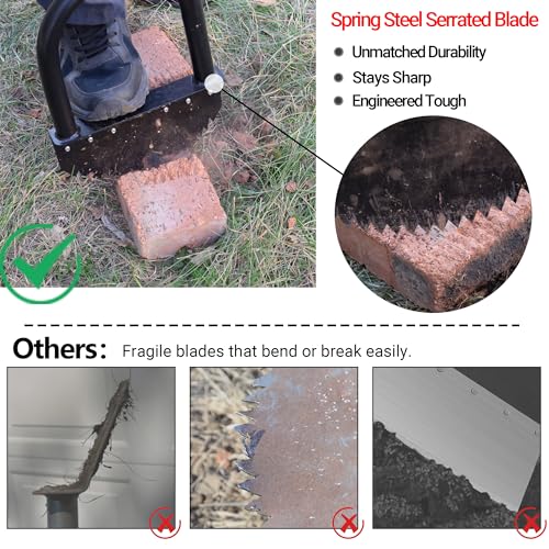 CKLT Edger Lawn Tool 41in Border Edger with Tempered Spring Steel Blade Long Rubber Handle Wide Footplate Rustproof Manganese Steel Half Moon Edger for Garden Maintenance - Image 2