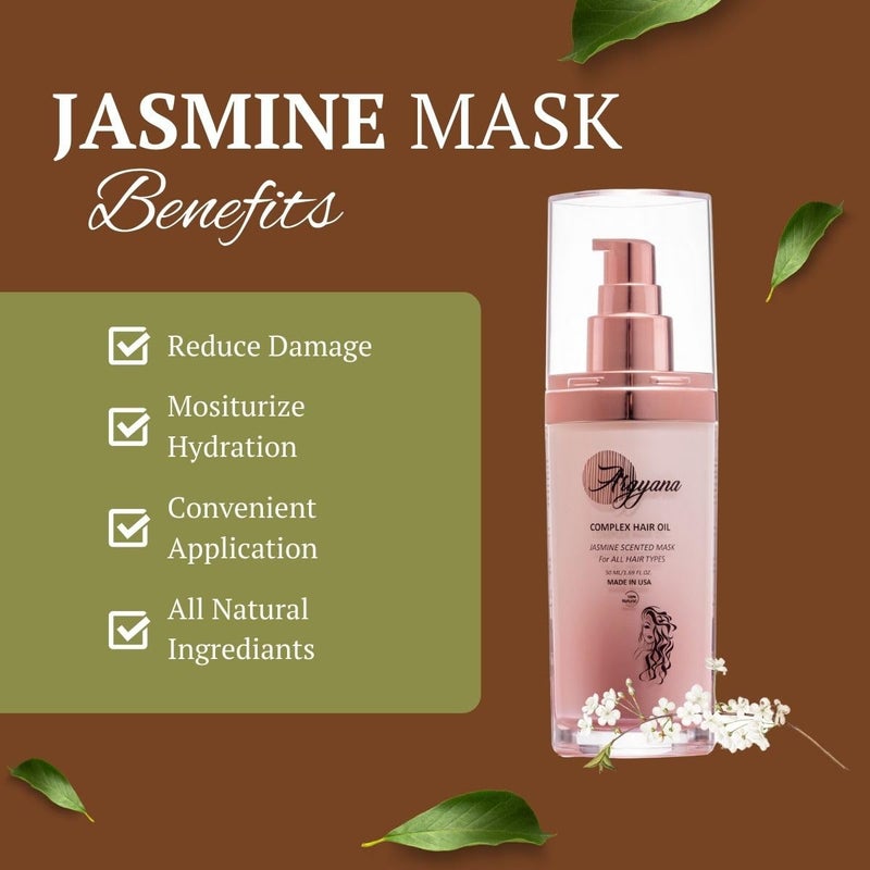 Argyana Hair Conditioning Mask for Dry and Damaged Hair - Repairs, Improves Texture and Manageability, Protects from Sun Damage - Jasmine Fragrance - Unisex - For Straight, Wavy, Curly Hair, (50 ml) - Image 2