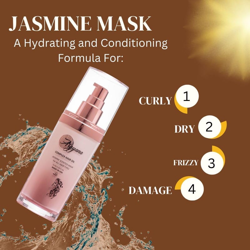 Argyana Hair Conditioning Mask for Dry and Damaged Hair - Repairs, Improves Texture and Manageability, Protects from Sun Damage - Jasmine Fragrance - Unisex - For Straight, Wavy, Curly Hair, (50 ml) - Image 4