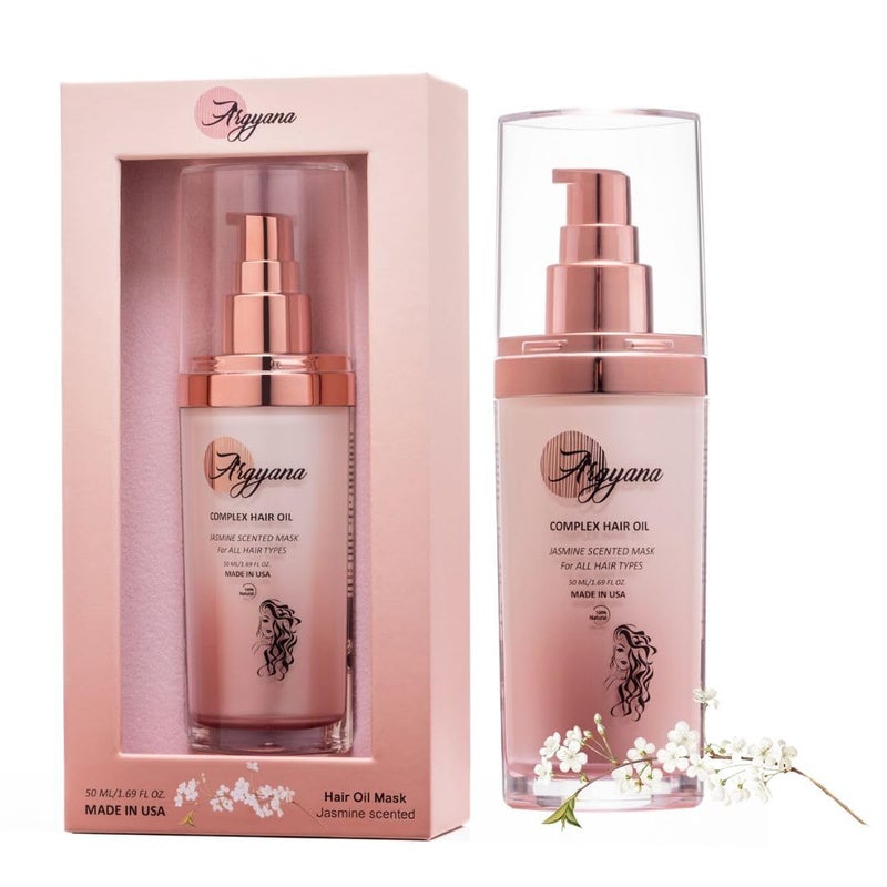 Argyana Hair Conditioning Mask for Dry and Damaged Hair - Repairs, Improves Texture and Manageability, Protects from Sun Damage - Jasmine Fragrance - Unisex - For Straight, Wavy, Curly Hair, (50 ml) - Image 1