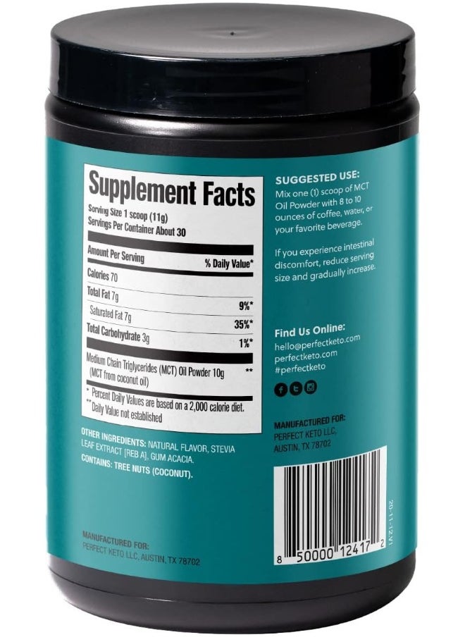 Perfect Keto Mct Oil Powder Ketosis Supplement Coffee Creamer (Vanilla)  - Image 2