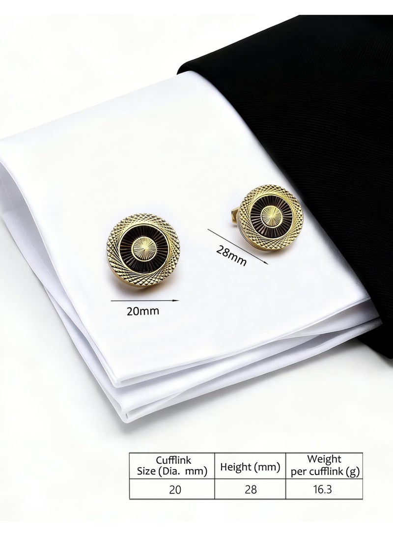 HomeNoor Classic Sunburst Cufflinks, Elegant Formal French Cufflinks for Business, Wedding and Daily Wear, Stylish Shirt Cuff Links for Special Events, Perfect Gift Idea for Men - Image 2