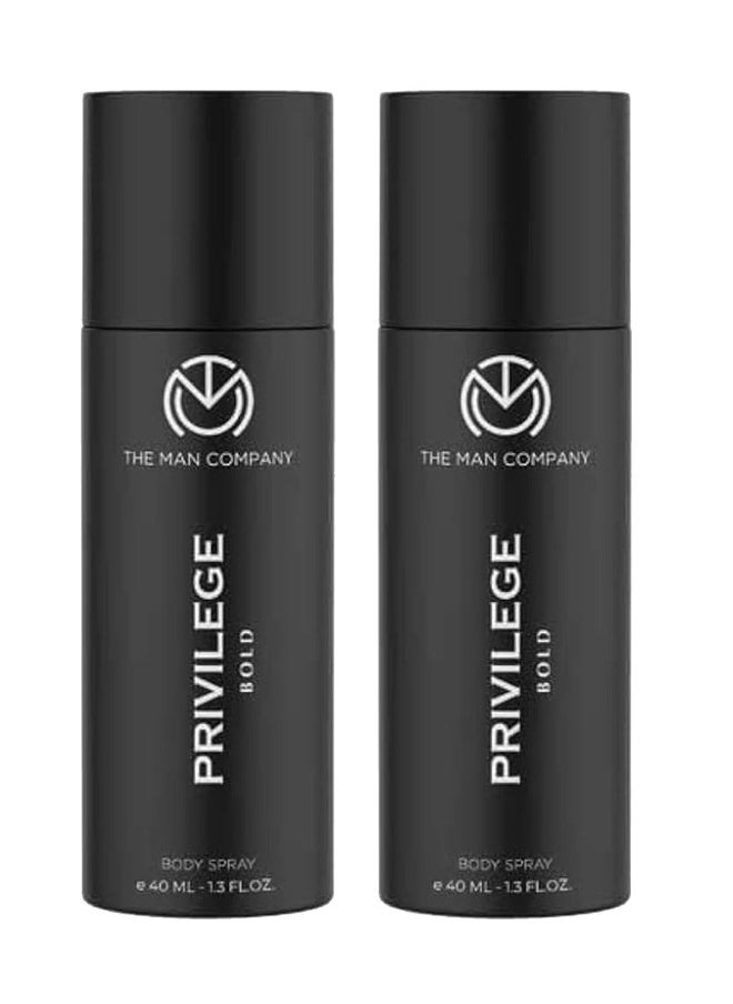 The Man Company Pack Of 2 Privilege Active Deodorant For Men| Premium Body Spray | Long-Lasting Fragrance | Perfect Deo For Everyday Use | Gift For Husband, Boyfriend - 150ml Black/Black 