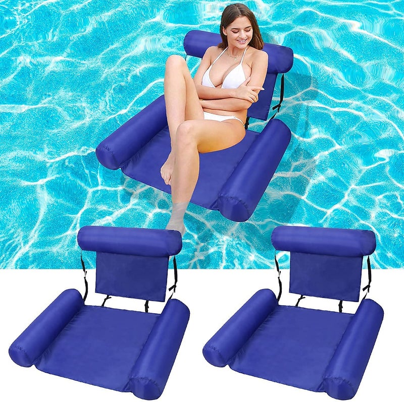 ZUGAD ZUGAD Portable Inflatable Swimming Floating Chair Pool Float Seats Foldable Water Bed Lounge Chairs for Adult Water Hammock Lounge Chair with Air Pump Summer Lake Relaxing Hammock Lounger 1Pcs  - Image 2