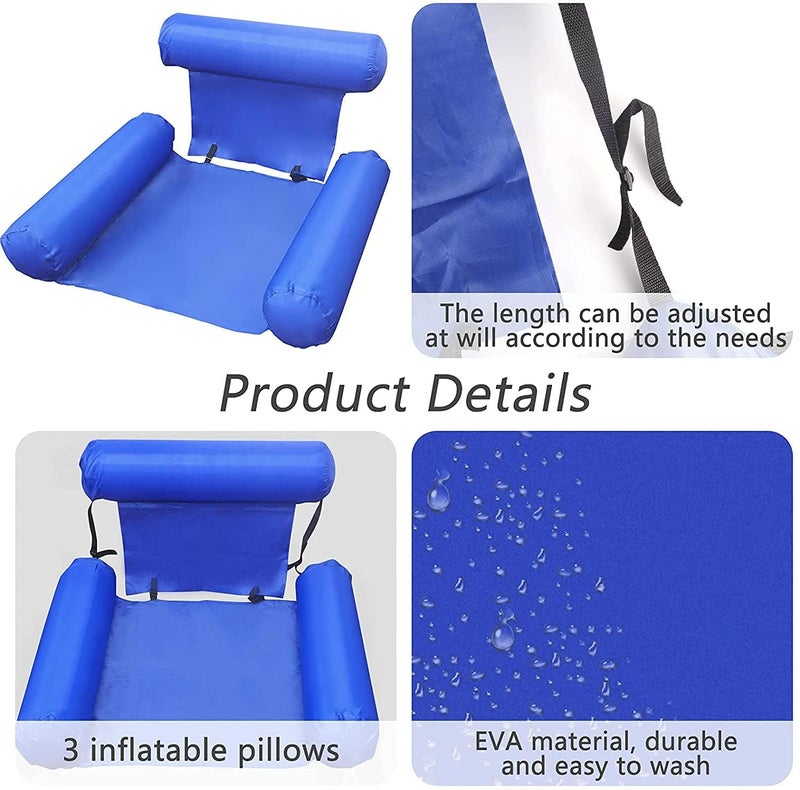 ZUGAD ZUGAD Portable Inflatable Swimming Floating Chair Pool Float Seats Foldable Water Bed Lounge Chairs for Adult Water Hammock Lounge Chair with Air Pump Summer Lake Relaxing Hammock Lounger 1Pcs  - Image 4