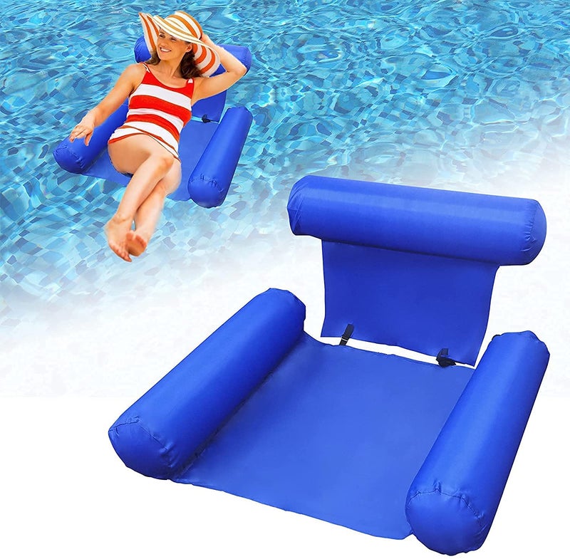 ZUGAD ZUGAD Portable Inflatable Swimming Floating Chair Pool Float Seats Foldable Water Bed Lounge Chairs for Adult Water Hammock Lounge Chair with Air Pump Summer Lake Relaxing Hammock Lounger 1Pcs  - Image 1
