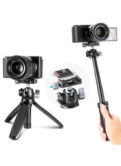 Ulanzi ULANZI MT-47 Camera Tripod Aluminum Alloy Mini Travel Phone Tripod Stand Compact Desktop Tripod for DSLR, 360° Ball Head with 1/4 inch Arca Quick Release Plate Cold Shoe Portable Vlog Selfie Stick  - Image 1